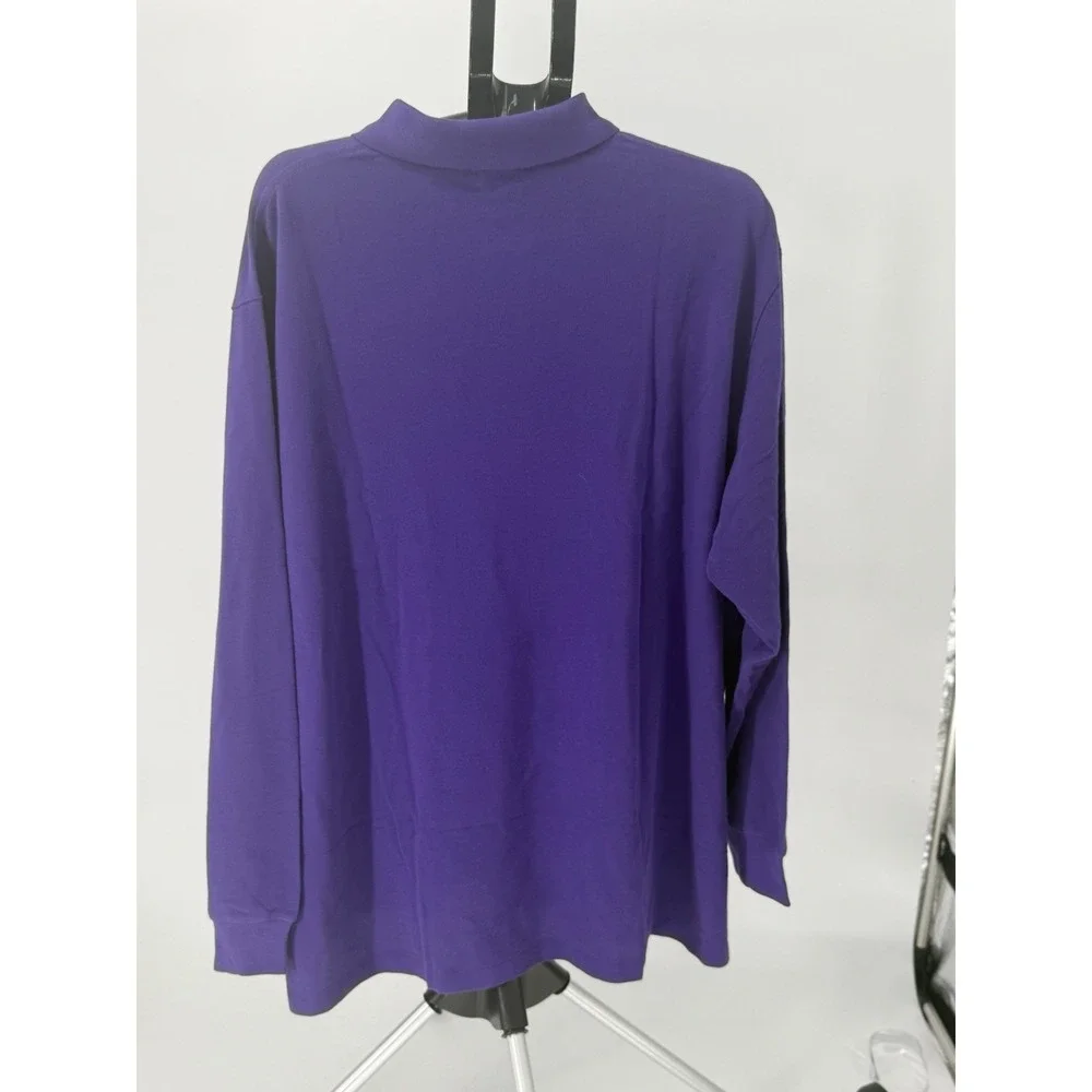NWT Polo Ralph Lauren Mens Long Sleeve Mesh Polo Shirt 100% Cotton Purple 2X BIG - Picture 5 of 5